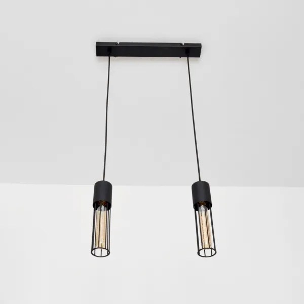 Lampadario a sospensione con filo MELODY 2xE27/15W/230V nero