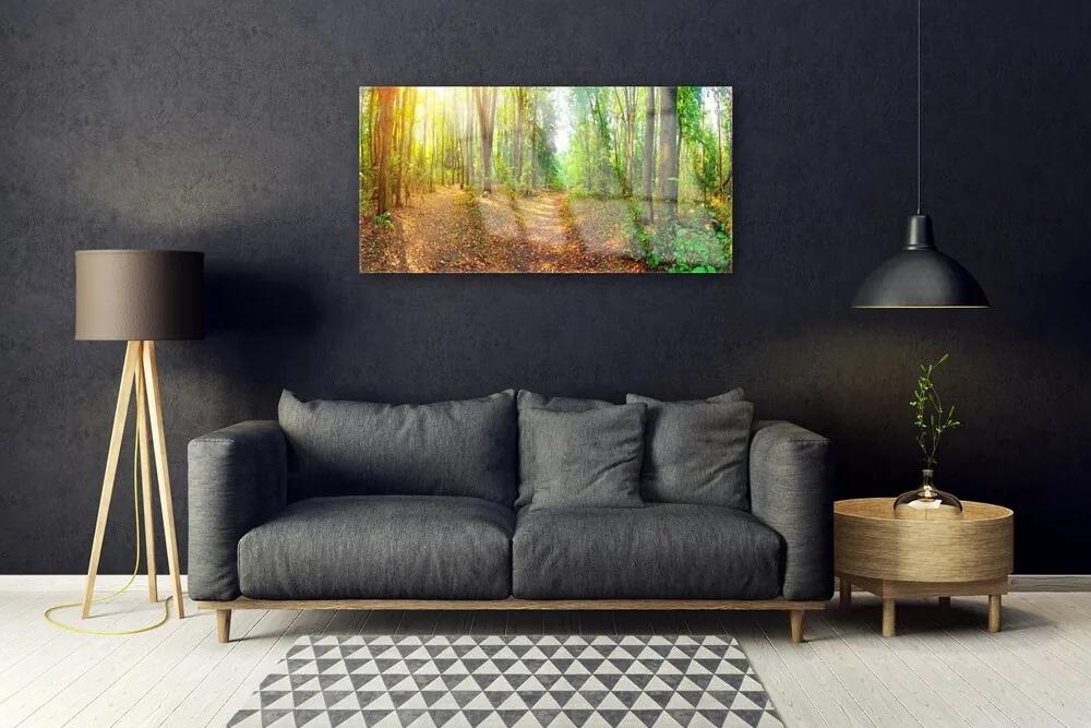 Quadro acrilico Alberi della natura della foresta 100x50 cm