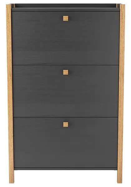 Scarpiera grigio scuro con tre cassetti Bode - Woodman