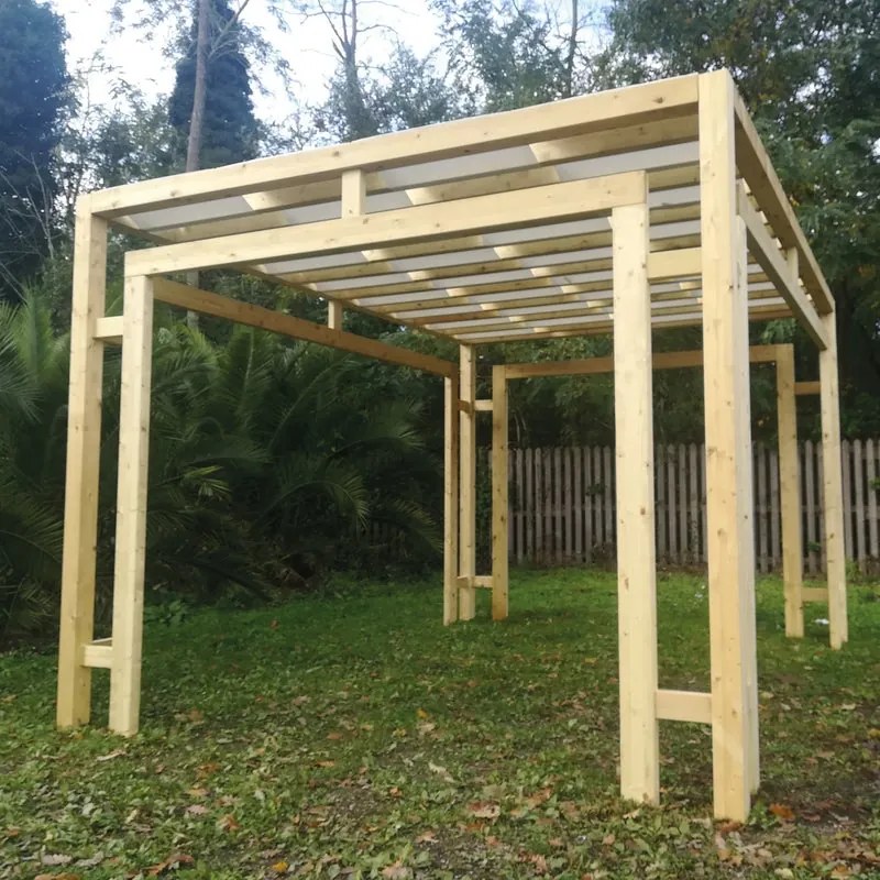 Pergola Sintesi in legno struttura naturale L 310 x P 310 x H 252 cm