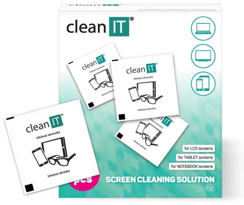 CLEAN IT CL-150 - Salviette umidificate per la pulizia singola 52 pz.