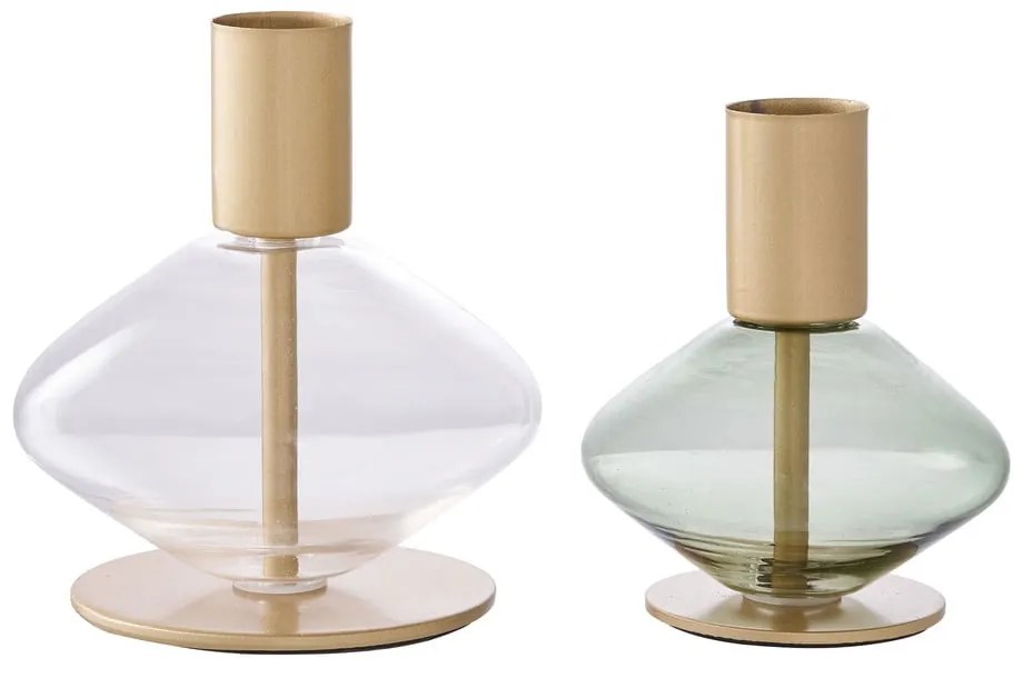 Portacandele in set in vetro 2 pz – House Nordic