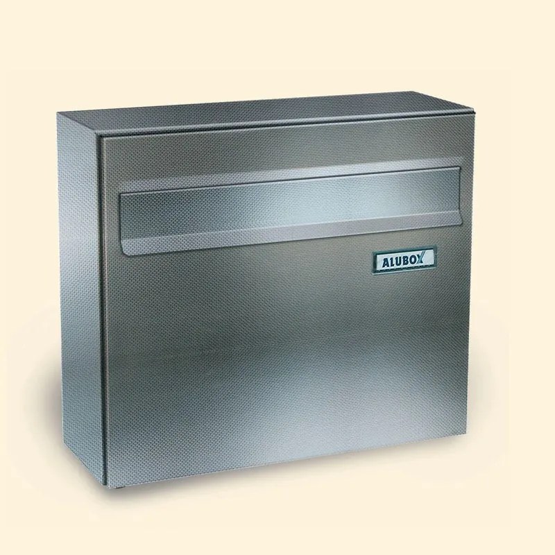 Cassetta postale ALUBOX  Venere formato rivista in inox grigio chiaro satinato L 37 x P 15.5 x H 32 cm