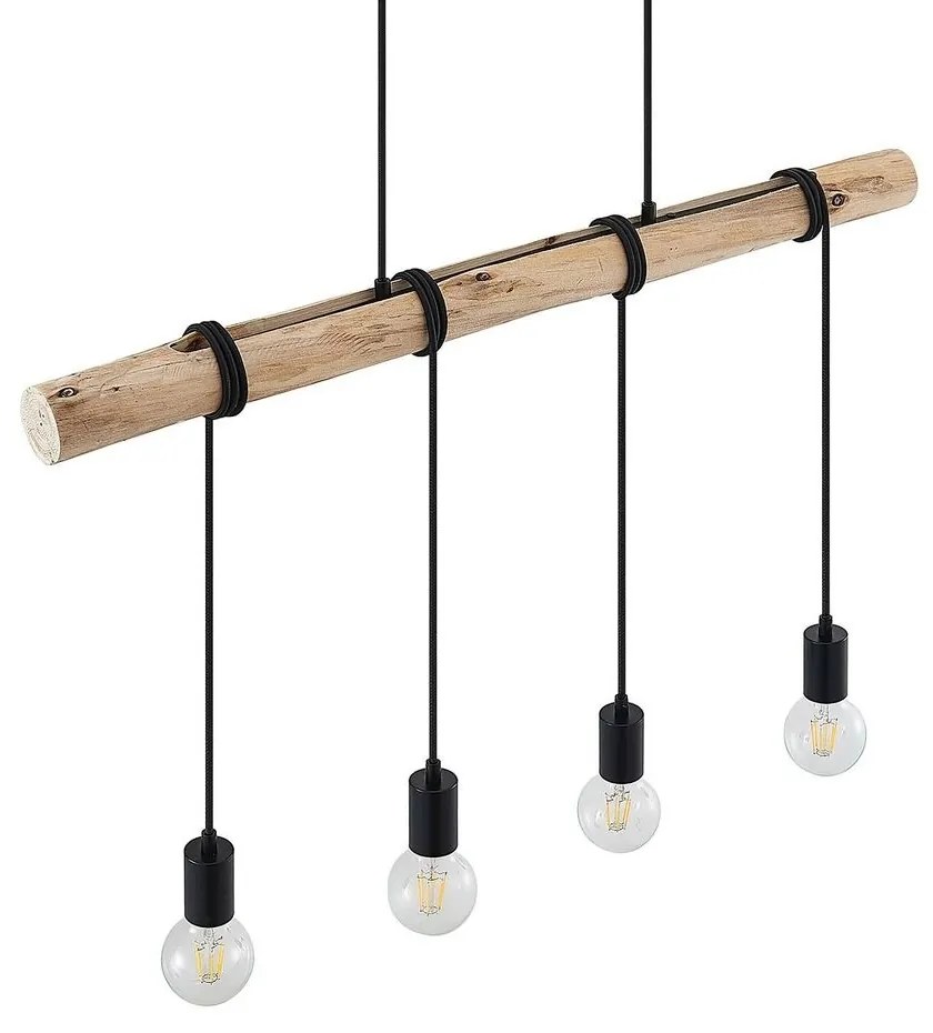 Lindby - Ferris 4 Lampada a sospensione Wood/Black Lindby