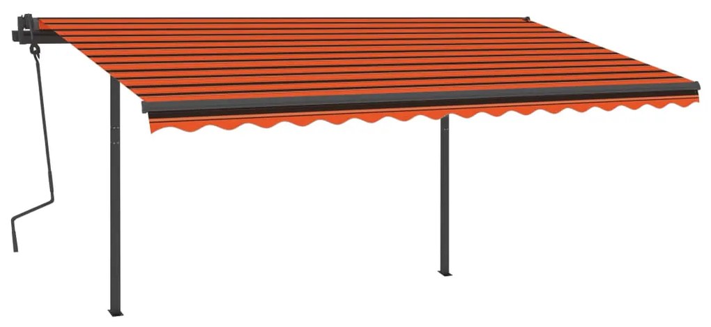 Tenda Automatica Sensore Vento e LED 4,5x3,5 m Arancio Marrone