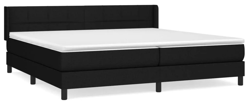 Giroletto a molle con materasso nero 200x200 cm in tessuto