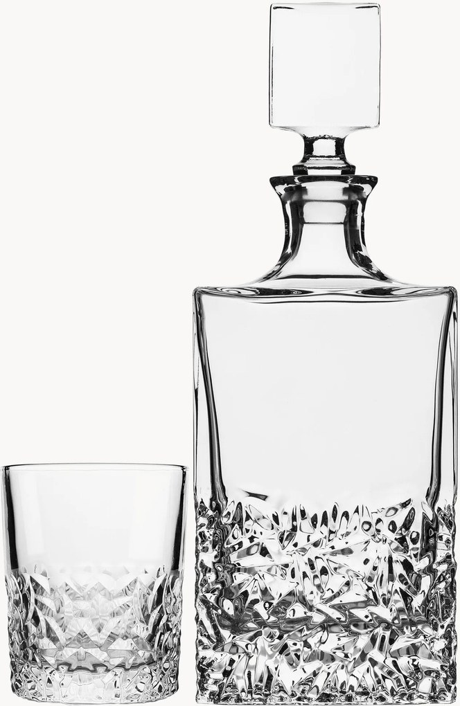 Set da whisky in vetro cesellato Logan 5 pz