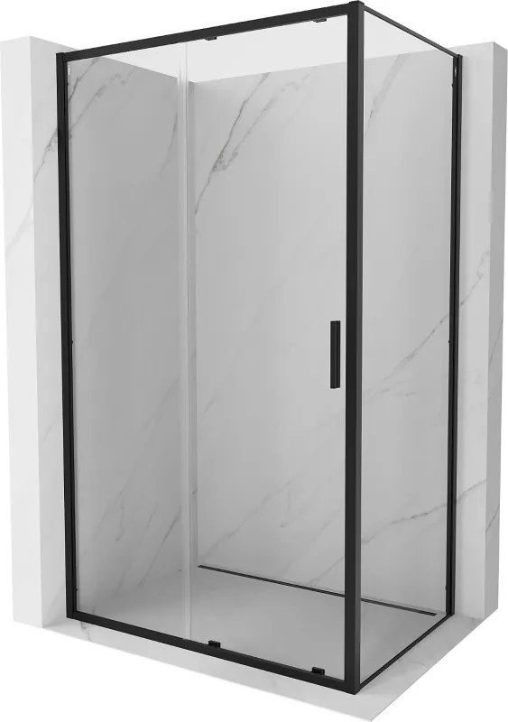 Mexen Exo cabina doccia scorrevole 110 x 80 cm, trasparente, nera - 8151-110-080-70-00