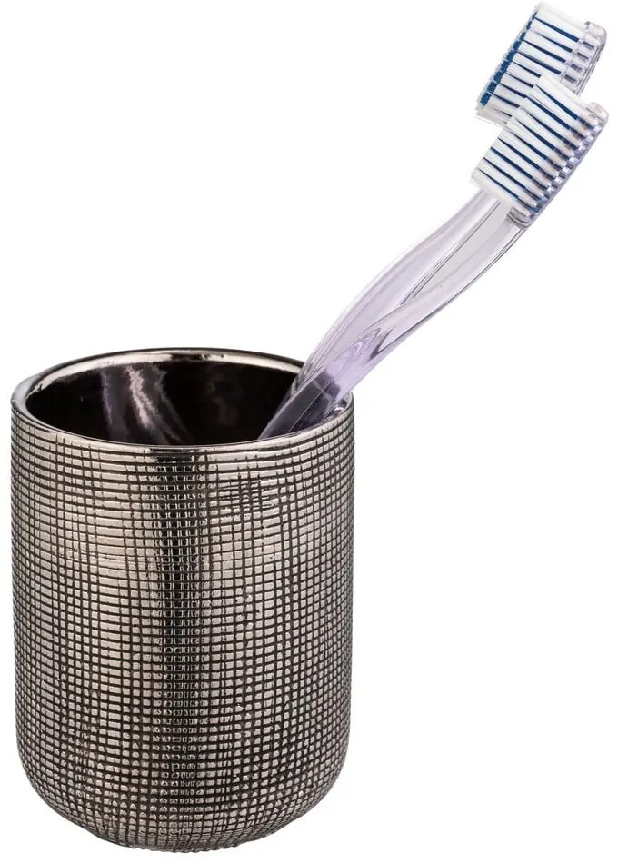 Tazza per spazzolino da denti in ceramica argento Rivara - Wenko
