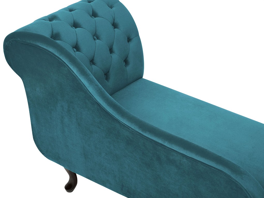 Chaise longue destra in velluto verde acqua NIMES Beliani
