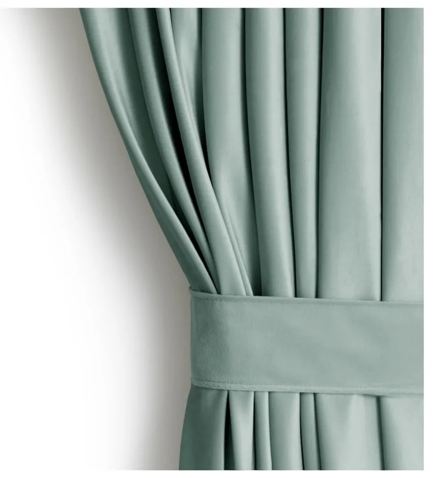 Tenda parzialmente oscurante verde chiaro in velluto 140x270 cm Eyelets – Restilo