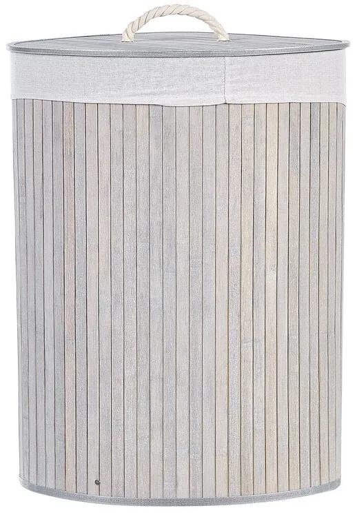 Cesta legno di bambù grigio e bianco 60 cm MATARA Beliani