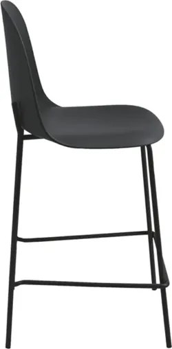 Sgabello con seduta in polipropilene Nero e gambe in metallo - FOX 2 pezzi