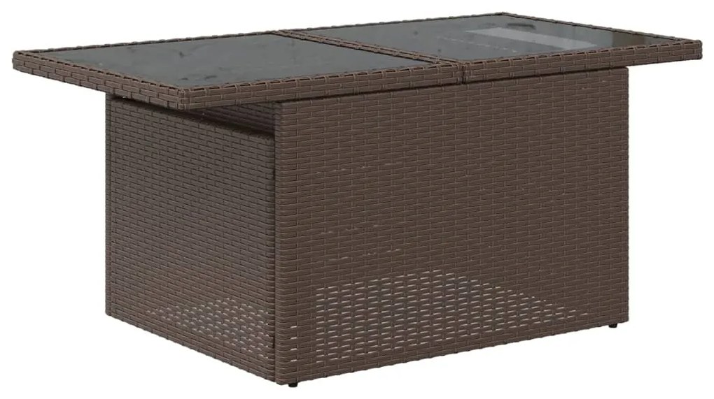 Set divani da giardino 8 pz con cuscini marrone in polyrattan