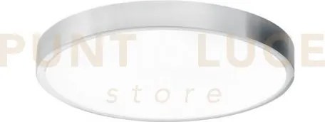 Plafoniera led domo cromo tonda 24w 2700lm 4000k ip44 24x2,4cm