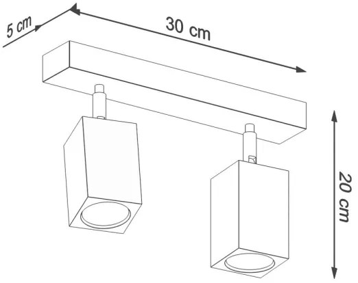 Sollux SL.1036 - Faretto KEKE 2xGU10/40W/230V quercia