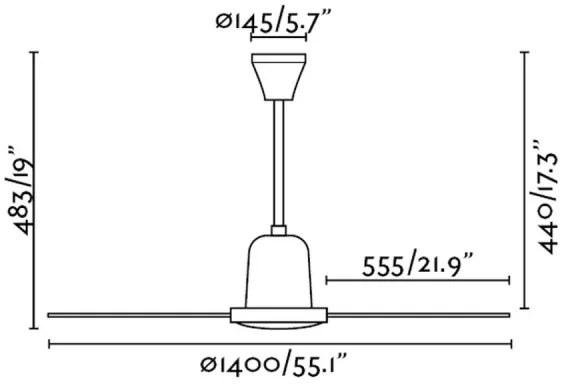 FARO 33001 - Ventilatore da soffitto INDUS d 140cm