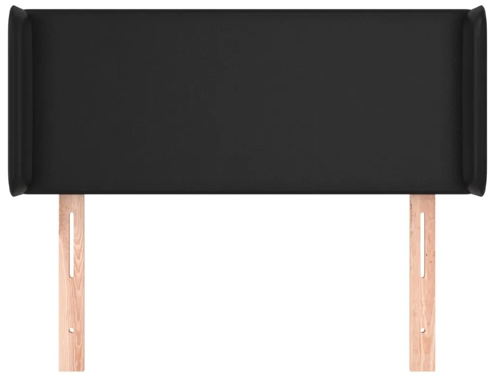 Testiera ad orecchio nera 103x16x78/88 cm in similpelle