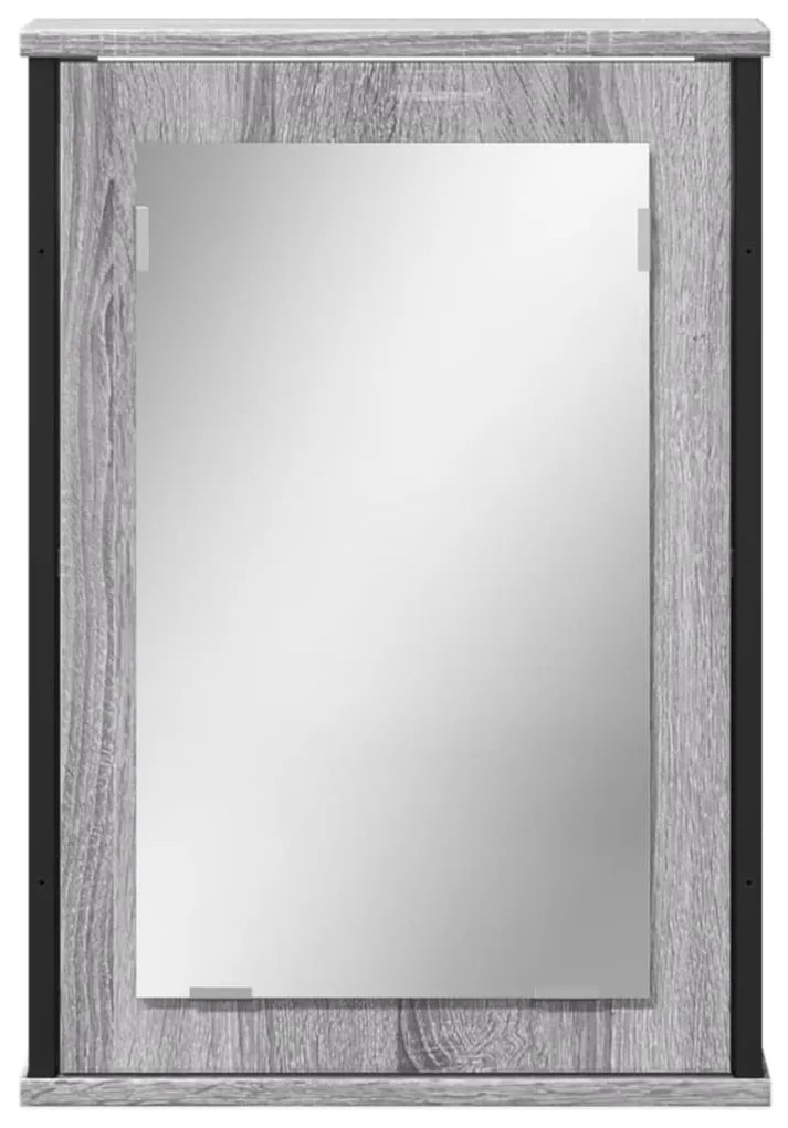 Mobile specchio da bagno grigio sonoma 42x12x60 cm multistrato