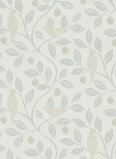 Florale Tapete Damson Tree von Sanderson - Mineral/ Dove
