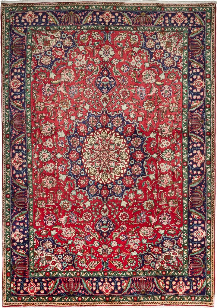 Tabriz Tappeto persiano 210 x 280 Rosso (Iran) Annodato A Mano