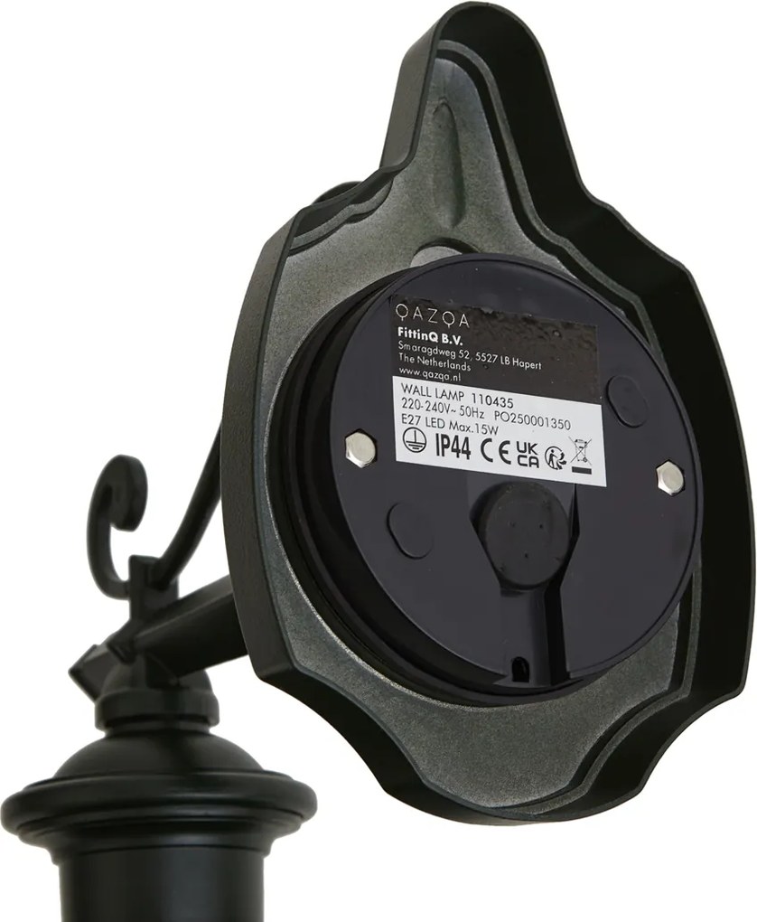 Lampada da parete da esterno classica verde scuro con vetro trasparente IP44 - Genoa