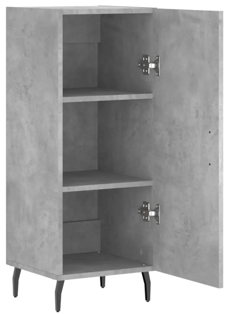 Credenza grigio cemento 34,5x34x90 cm in legno multistrato