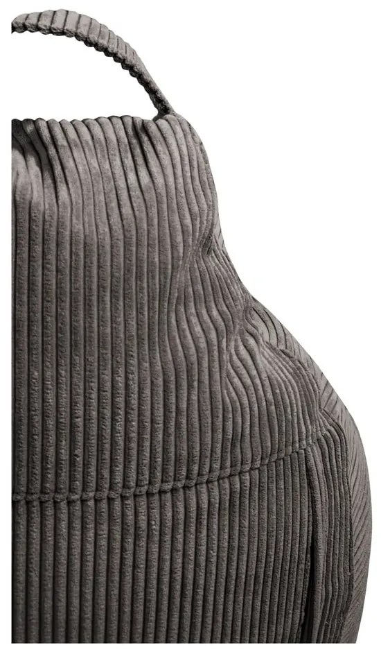 Puof a sacco grigio scuro con rivestimento in velluto a coste Play Amuse – SLOWDOWN