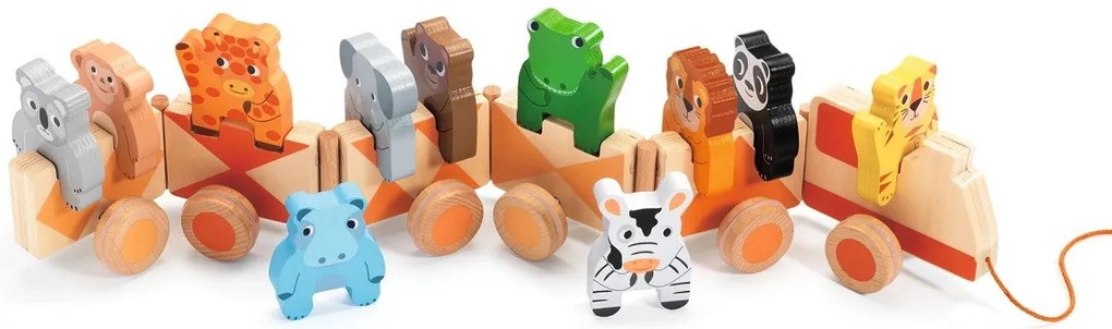 Treno con animali della giungla