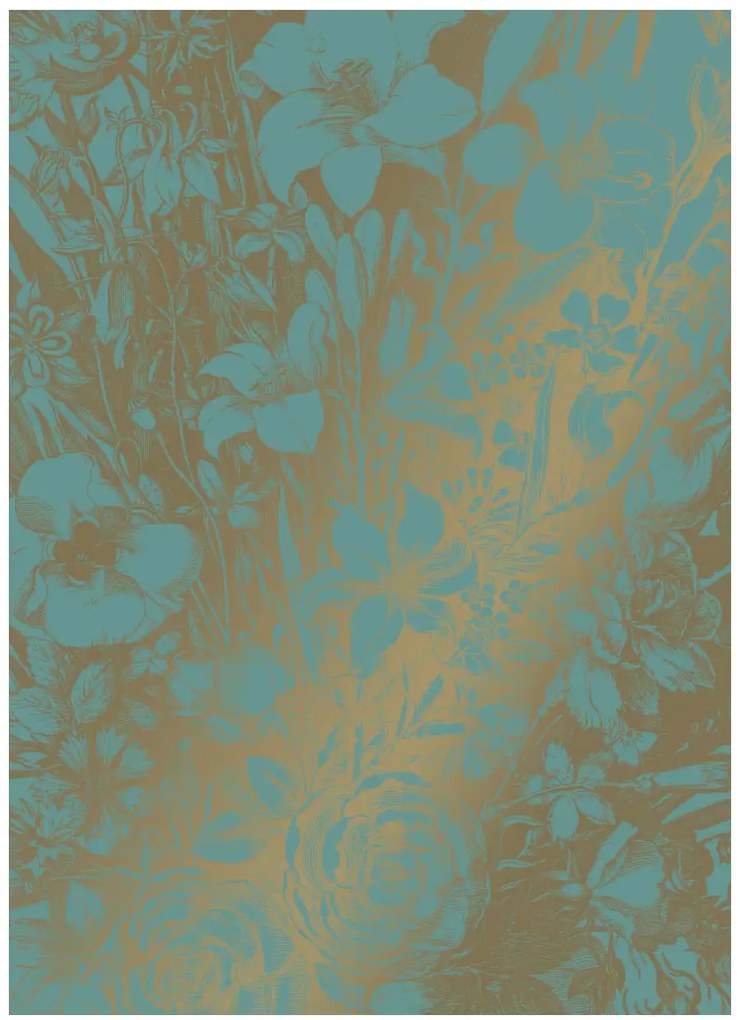 KEK Amsterdam Carta da parati panoramica Engraved Flowers Gold 9 - M