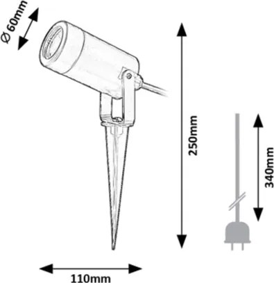 Rabalux 7814 - Lampada da esterno KROBIA 1xGU10/4W/230V IP65