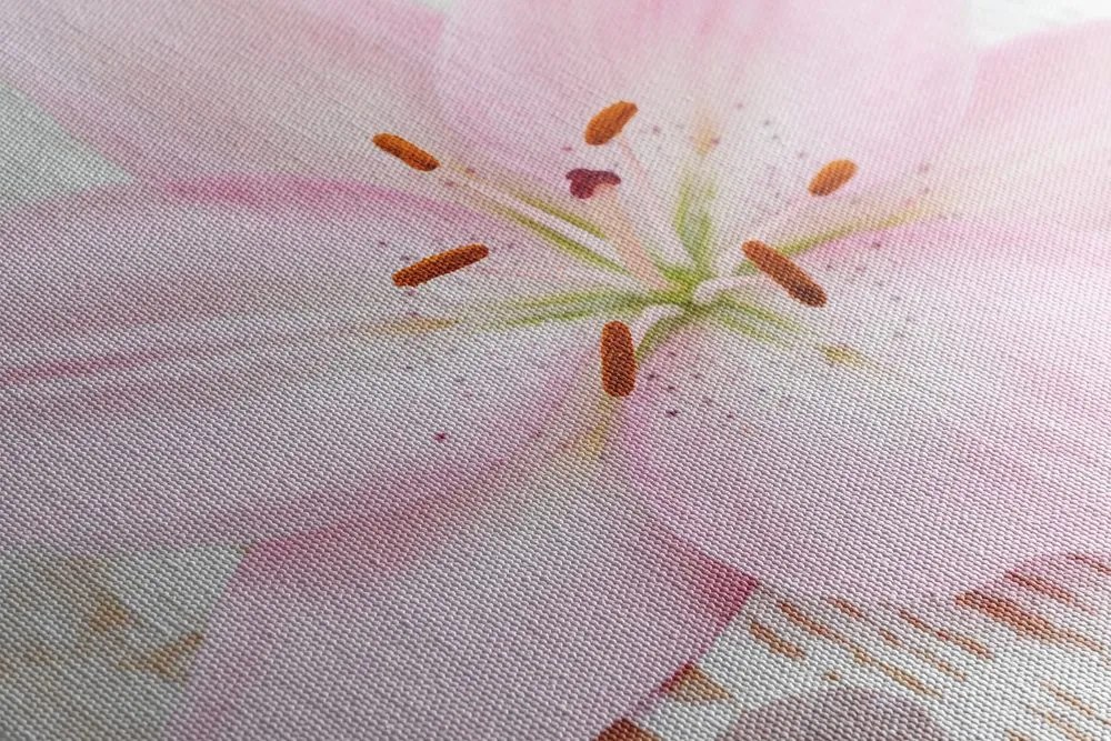 Stampa su tela – Giglio rosa e pietre zen