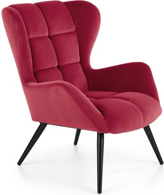 Poltrona Tyrion bordo in velluto - H91 cm