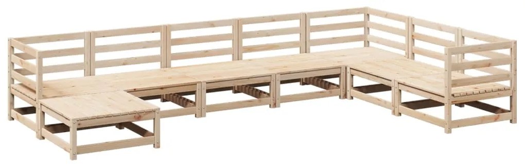 Set divani da giardino 8 pz in legno massello di pino