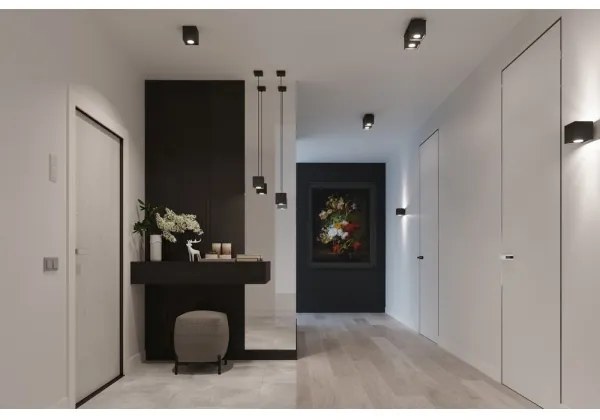 Lampadario a sospensione con filo QUAD 1 1xGU10/40W/230V nero