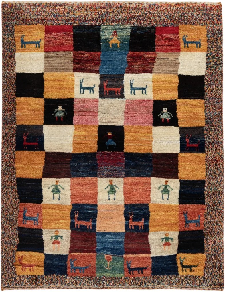 Gabbeh Tappeto persiano 110x140 (Iran) Annodato A Mano