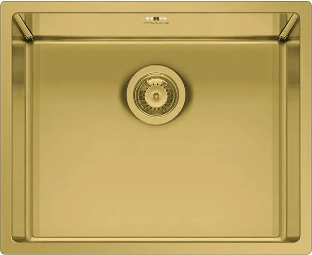 Lavello integrato 1 vasca in inox oro PYRAMIS Astris L 40 x L 50 cm