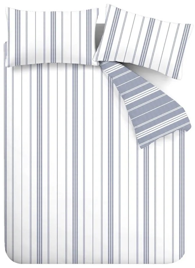 Set copripiumino e federa bianco e blu per letto singolo 135x200 cm Harbour Stripe – Catherine Lansfield