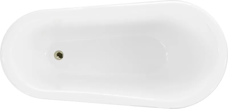 Mexen Retro vasca da bagno freestanding 150 x 73 cm, bianca, gambe dorate - 53251507300-50
