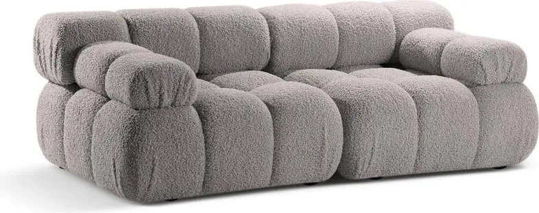 Divano componibile grigio chiaro in tessuto bouclé 188 cm Bellis - Micadoni Home