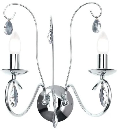 Orion WA 2-1093/2- Applique di cristallo ALESSIA 2xE14/40W/230V cromo lucido