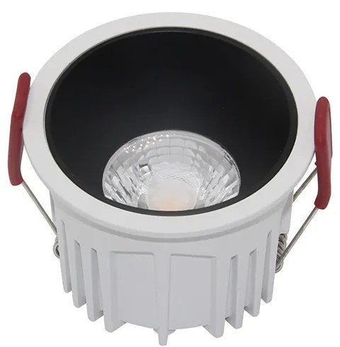 Faretto Da Incasso Moderno Alfa Led Alluminio Tondo Bianco Diffusore Nero 15W