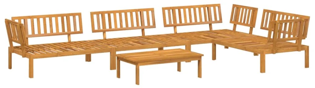 Set divano pallet da giardino 5 pz in legno massello di acacia