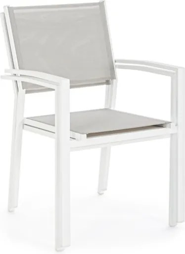 Sedie Da Esterno In Alluminio Bianche Con Braccioli Hilde Bizzotto - 4 pezzi
