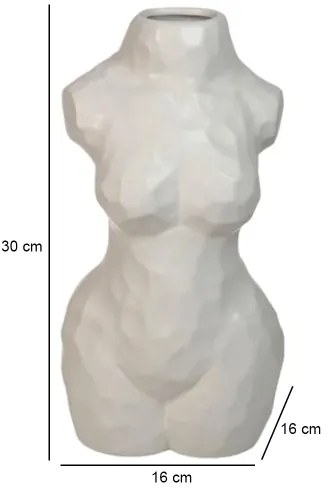 Vaso in ceramica bianco 30 cm