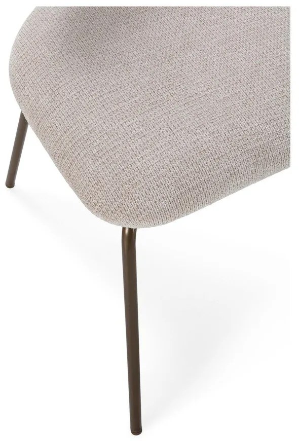 Sedia da pranzo beige/di colore naturale in imbottito Olimpia – MOME