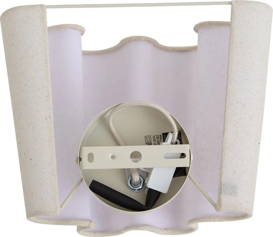 Lampada da parete Japandi beige con lino 20 cm - Oyster
