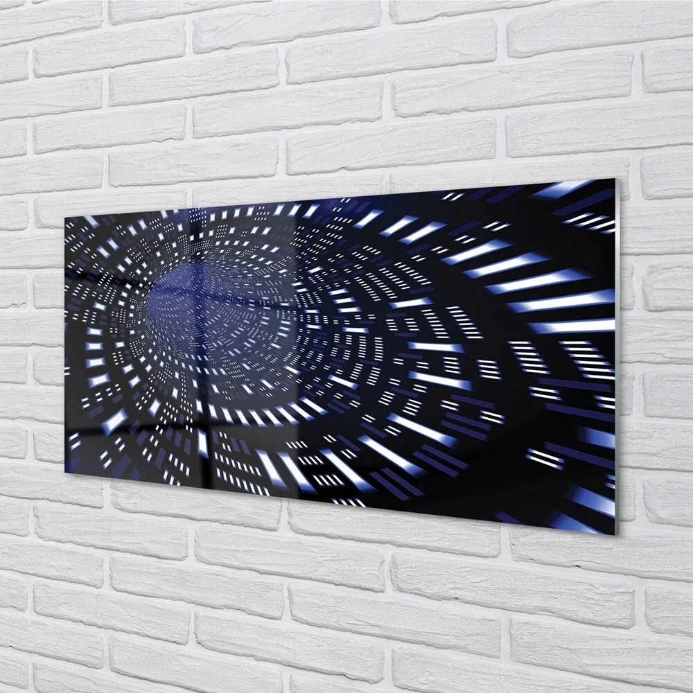 Quadro su vetro Tunnel 3d blu 100x50 cm