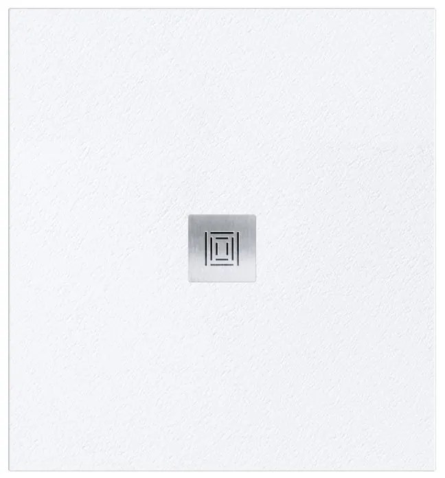 Piatto doccia SANYCCES in fibra di vetro Logic bianco L 90 x L 90 x H 3 cm opaco effetto ardesia