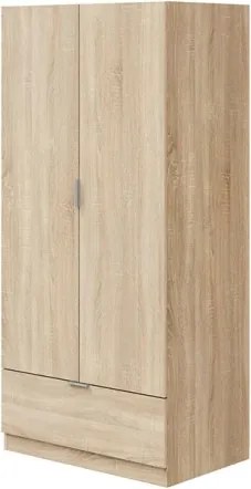 Armadio Guardaroba 2 Ante 1 Cassetto 80x50x170 Simply Rovere